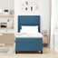 Box spring seng med hovedgærde Blå 100 x 200 cm Fløjl