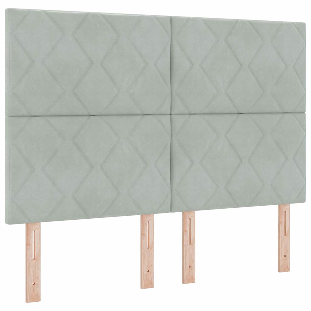 Box spring seng med hovedgærde Lysegrå 140 x 190 cm Fløjl