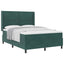 Box spring seng med hovedgærde Mørkegrøn 140 x 190 cm Fløjl