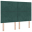 Box spring seng med hovedgærde Mørkegrøn 140 x 200 cm Fløjl
