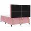 Box spring seng med hovedgærde Lyserød 140 x 200 cm Fløjl