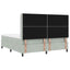 Box spring seng med hovedgærde Lysegrå 180 x 200 cm Fløjl