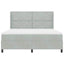 Box spring seng med hovedgærde Lysegrå 180 x 200 cm Fløjl