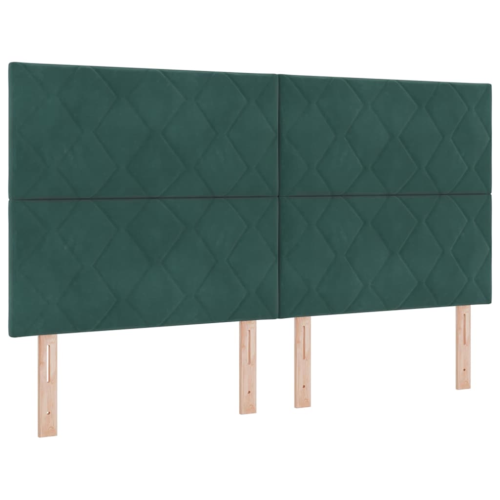 Box spring seng med hovedgærde Mørkegrøn 180 x 200 cm Fløjl