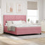 Box spring seng med hovedgærde Lyserød 180 x 200 cm Fløjl