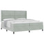 Box spring seng med hovedgærde Lysegrå 200 x 200 cm Fløjl