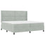 Box spring seng med hovedgærde Lysegrå 200 x 200 cm Fløjl
