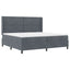 Box spring seng med hovedgærde Mørkegrå 200 x 200 cm Fløjl