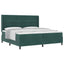 Box spring seng med hovedgærde Mørkegrøn 200 x 200 cm Fløjl