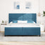 Box spring seng med hovedgærde Blå 200 x 200 cm Fløjl