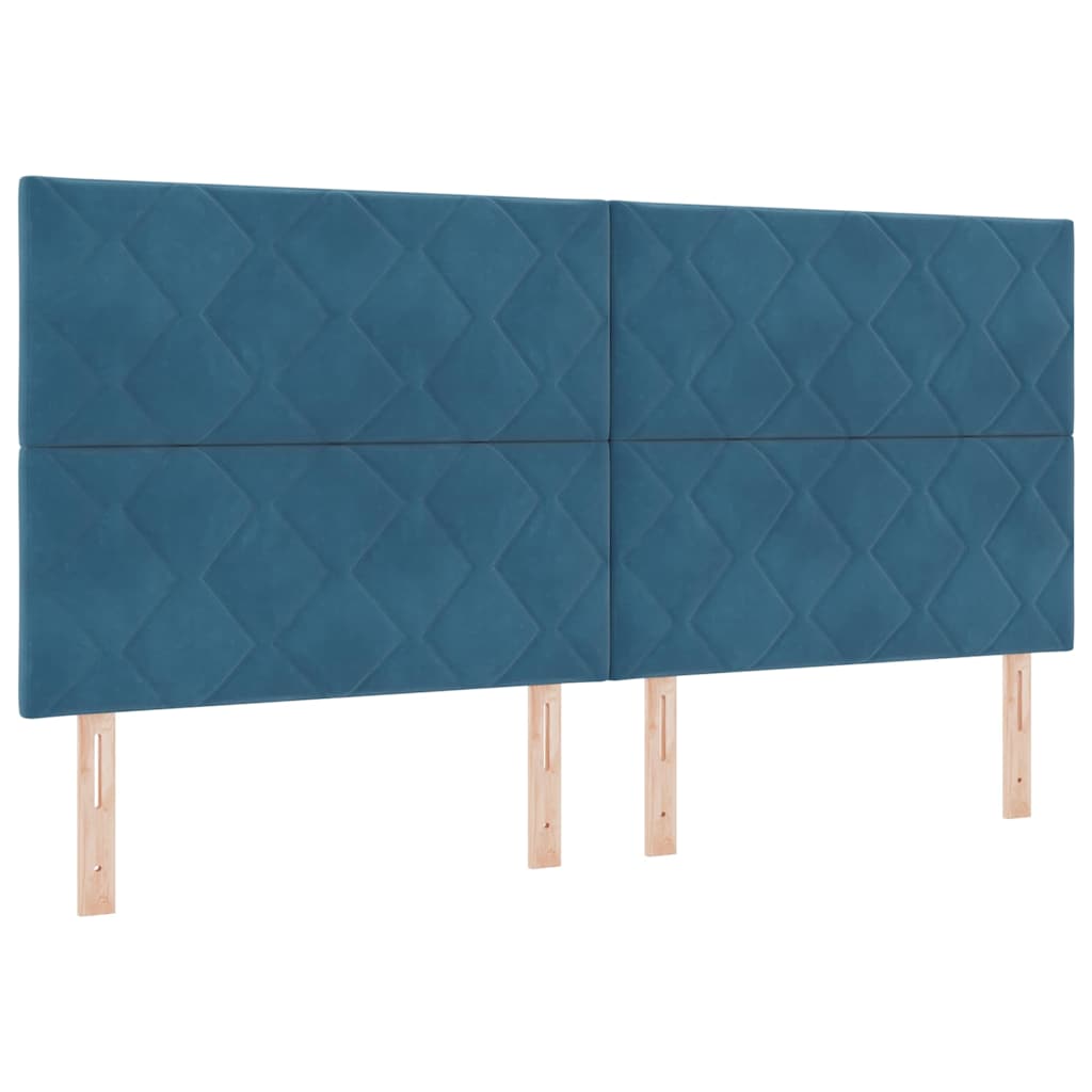 Box spring seng med hovedgærde Blå 200 x 200 cm Fløjl
