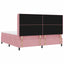 Box spring seng med hovedgærde Lyserød 200 x 200 cm Fløjl