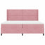 Box spring seng med hovedgærde Lyserød 200 x 200 cm Fløjl