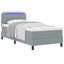 Box spring seng med madras med LED Lysegrå 80 x 200 cm Stof