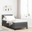 Box spring seng med pude Mørkegrå 80 x 200 cm Stof