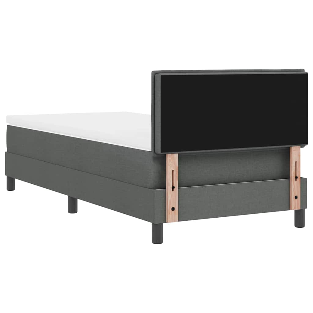 Box spring seng med pude Mørkegrå 80 x 200 cm Stof