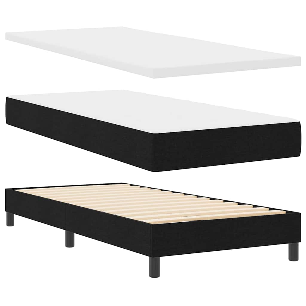 Box spring seng med LED-lysstrimler Sort 80 x 200 cm Stof