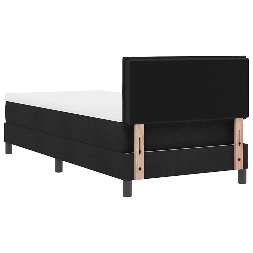 Box spring seng med LED-lysstrimler Sort 80 x 200 cm Stof
