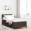 Box spring seng med madras med LED Mørk Brun 80 x 200 cm Stof
