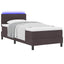 Box spring seng med LED-lysstrimler Mørk Brun 80 x 200 cm Stof