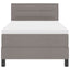 Box spring seng med madras med LED Gråbrun 80 x 200 cm Stof