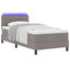 Box spring seng med madras med LED Gråbrun 80 x 200 cm Stof