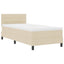 Box spring seng med madras med LED Creme 80 x 200 cm Stof
