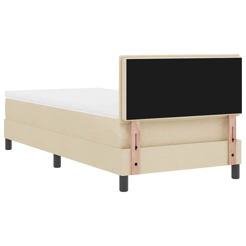 Box spring seng med LED-lysstrimler Creme 80 x 200 cm Stof