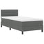 Box spring seng med madras med LED Mørkegrå 90 x 190 cm Stof