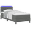 Box spring seng med madras med LED Mørkegrå 90 x 190 cm Stof