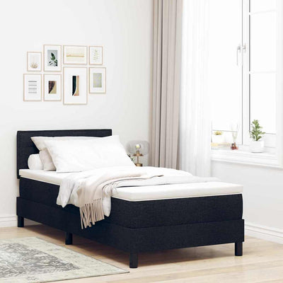 Box spring seng med madras med LED Sort 90 x 190 cm Stof