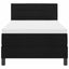 Box spring seng med LED-lysstrimler Sort 90 x 190 cm Stof