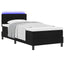 Box spring seng med madras med LED Sort 90 x 190 cm Stof
