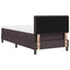 Box spring seng med LED-lysstrimler Mørk Brun 90 x 190 cm Stof