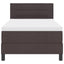 Box spring seng med madras med LED Mørk Brun 90 x 190 cm Stof