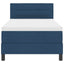 Box spring seng med madras med LED Blå 90 x 190 cm Stof