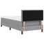 Box spring seng med madras med LED Lysegrå 90 x 200 cm Stof