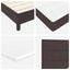 Box spring seng med LED-lysstrimler Mørk Brun 140 x 200 cm Stof