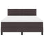 Box spring seng med LED-lysstrimler Mørk Brun 140 x 200 cm Stof