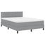 Box spring seng med LED-lysstrimler Lysegrå 160 x 200 cm Stof