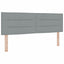 Box spring seng med LED-lysstrimler Lysegrå 160 x 200 cm Stof