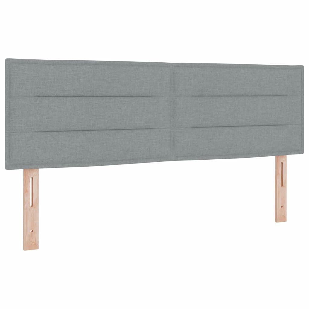 Box spring seng med LED-lysstrimler Lysegrå 160 x 200 cm Stof