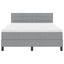 Box spring seng med LED-lysstrimler Lysegrå 160 x 200 cm Stof