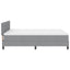 Box spring seng med LED-lysstrimler Lysegrå 160 x 200 cm Stof
