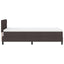 Box spring seng med LED-lysstrimler Mørk Brun 80 x 200 cm Stof