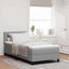 Box spring seng med LED-lysstrimler Lysegrå 90 x 190 cm Stof