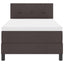 Box spring seng med LED-lysstrimler Mørk Brun 90 x 190 cm Stof
