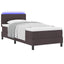 Box spring seng med LED-lysstrimler Mørk Brun 90 x 190 cm Stof