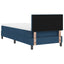 Box spring seng med LED-lysstrimler Blå 90 x 190 cm Stof
