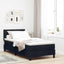 Box spring seng med LED-lysstrimler Sort 90 x 200 cm Stof
